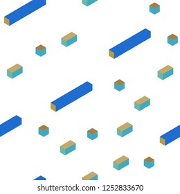 Light Blue, Yellow vector seamless, isometric backdrop with rhombus. Beautiful illustration with rectangles and squares. Pattern for design of fabric, wallpapers.
