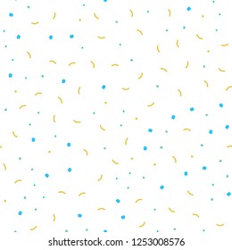 Light Blue, Yellow vector seamless pattern with spheres, triangles. Decorative design in abstract style with triangle structure. Pattern for design of fabric, wallpapers.