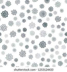 Light Blue, Yellow vector seamless background with xmas snowflakes. Blurred decorative design in xmas style with snow. Pattern for design of window blinds, curtains.