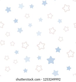 Light Blue, Yellow vector seamless texture with beautiful stars. Shining colored illustration with stars. Pattern for design of fabric, wallpapers.