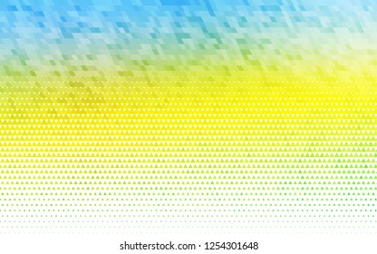 Light Blue, Yellow vector seamless backdrop with lines, triangles. Beautiful illustration with triangles in nature style. Pattern for design of window blinds, curtains.