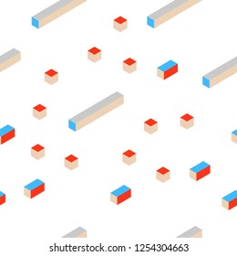 Light Blue, Yellow vector seamless, isometric background with rectangles. Modern abstract illustration with colorful rectangles. Pattern for trendy fabric, wallpapers.