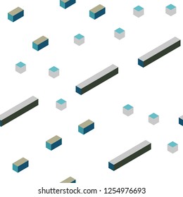 Light Blue, Yellow vector seamless, isometric pattern in square style. Rectangles on abstract background with colorful gradient. Design for wallpaper, fabric makers.