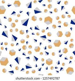 Light Blue, Yellow vector seamless, isometric cover with triangles, rectangles. Illustration with colorful triangles, rectangles. Template for business cards, websites.