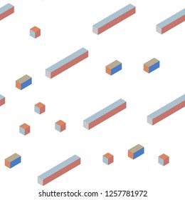 Light Blue, Yellow vector seamless, isometric texture in rectangular style. Glitter abstract illustration with rectangular shapes. Texture for window blinds, curtains.