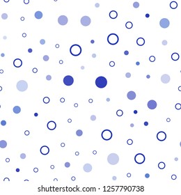 Light Blue, Yellow vector seamless template with circles. Glitter abstract illustration with blurred drops of rain. Pattern for trendy fabric, wallpapers.