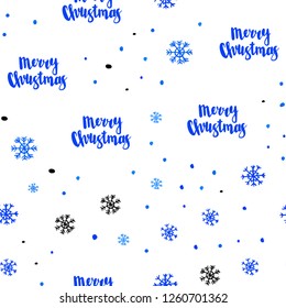 Light Blue, Yellow vector seamless pattern with christmas snowflakes. Colorful decorative design in xmas style with snow. Pattern for trendy fabric, wallpapers.