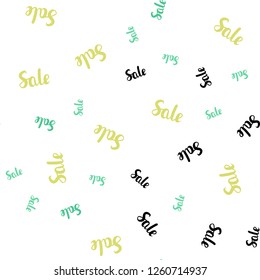 Light Blue, Yellow vector seamless layout with discount words. Shining colorful illustration with isolated selling prices. Backdrop for super sales on Black Friday.