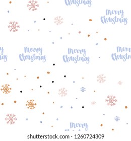 Light Blue, Yellow vector seamless background with xmas snowflakes. Glitter abstract illustration with crystals of ice. Template for business cards, websites.