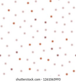 Light Blue, Yellow vector seamless cover with beautiful snowflakes. Glitter abstract illustration with crystals of ice. Template for business cards, websites.