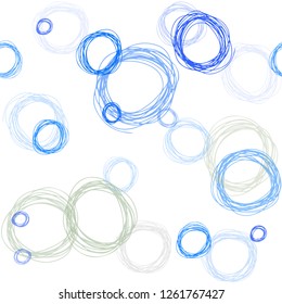 Light Blue, Yellow vector seamless pattern with spheres. Illustration with set of shining colorful abstract circles. Design for textile, fabric, wallpapers.