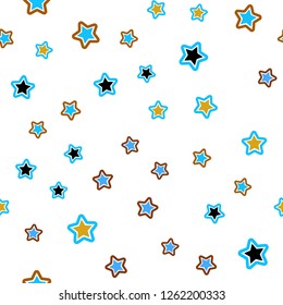 Light Blue, Yellow vector seamless texture with beautiful stars. Modern geometrical abstract illustration with stars. Design for wallpaper, fabric makers.