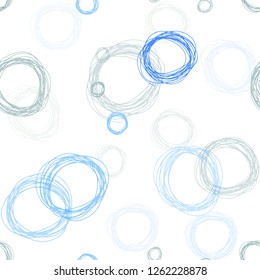 Light Blue, Yellow vector seamless texture with disks. Beautiful colored illustration with blurred circles in nature style. Pattern for design of fabric, wallpapers.
