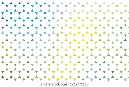 Light Blue, Yellow vector seamless background with triangles. Triangles on abstract background with colorful gradient. Trendy design for wallpaper, fabric makers.
