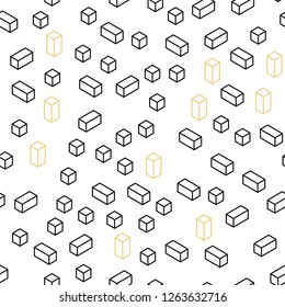 Light Blue, Yellow vector seamless, isometric template with rhombus. Glitter abstract illustration with rectangular shapes. Design for wallpaper, fabric makers.