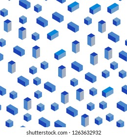 Light Blue, Yellow vector seamless, isometric texture in rectangular style. Modern abstract illustration with colorful rectangles. Texture for window blinds, curtains.