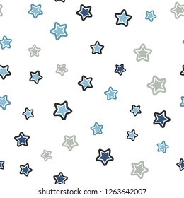 Light Blue, Yellow vector seamless background with colored stars. Shining colored illustration with stars. Template for business cards, websites.