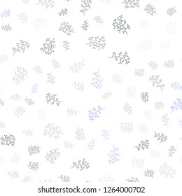 Light Blue, Yellow vector seamless doodle pattern with leaves, branches. Colorful abstract illustration with leaves in doodle style. Pattern for trendy fabric, wallpapers.