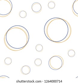 Light Blue, Yellow vector seamless texture with disks. Illustration with set of shining colorful abstract circles. Texture for window blinds, curtains.