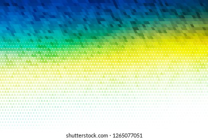 Light Blue, Yellow vector seamless cover in polygonal style. Glitter abstract illustration with triangular shapes. Pattern for design of fabric, wallpapers.
