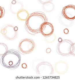 Light Blue, Yellow vector seamless backdrop with dots. Illustration with set of shining colorful abstract circles. Texture for window blinds, curtains.