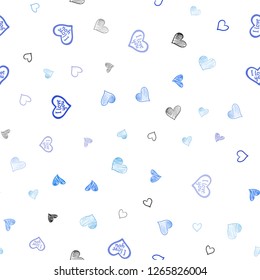 Light Blue, Yellow vector seamless cover with Shining hearts. Illustration with hearts in love concept for valentine's day. Beautiful design for your business advert of anniversary.