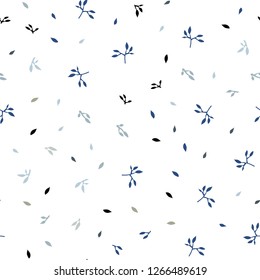 Light Blue, Yellow vector seamless elegant background with leaves. An elegant bright illustration with leaves in Natural style. Template for business cards, websites.