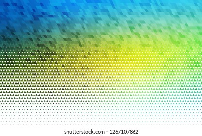 Light Blue, Yellow vector seamless template with crystals, triangles. Illustration with set of colorful triangles. Template for business cards, websites.