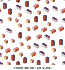 Light Blue, Yellow vector seamless, isometric pattern in square style. Decorative design in abstract style with rectangles. Pattern for design of fabric, wallpapers.