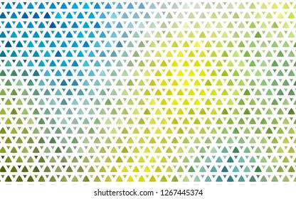 Light Blue, Yellow vector seamless template with crystals, triangles. Glitter abstract illustration with triangular shapes. Pattern for trendy fabric, wallpapers.