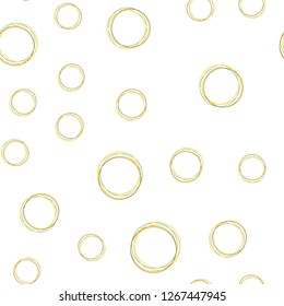 Light Blue, Yellow vector seamless pattern with spheres. Abstract illustration with colored bubbles in nature style. Texture for window blinds, curtains.