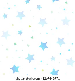 Light Blue, Yellow vector seamless texture with beautiful stars. Decorative shining illustration with stars on abstract template. The template can be used as a background.