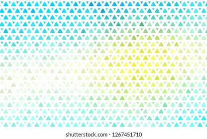 Light Blue, Yellow vector seamless backdrop with lines, triangles. Illustration with set of colorful triangles. Pattern for trendy fabric, wallpapers.