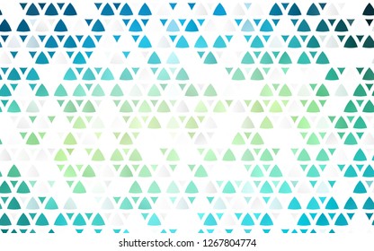 Light Blue, Yellow vector seamless background with triangles. Triangles on abstract background with colorful gradient. Trendy design for wallpaper, fabric makers.