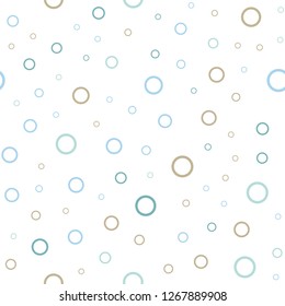 Light Blue, Yellow vector seamless layout with circle shapes. Blurred decorative design in abstract style with bubbles. Beautiful design for your business advert.