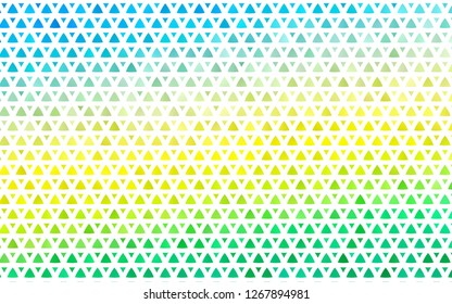 Light Blue, Yellow vector seamless backdrop with lines, triangles. Decorative design in abstract style with triangles. Pattern for design of window blinds, curtains.