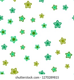 Light Blue, Yellow vector seamless background with colored stars. Blurred decorative design in simple style with stars. Pattern for trendy fabric, wallpapers.