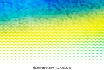 Light Blue, Yellow vector seamless backdrop with lines, triangles. Beautiful illustration with triangles in nature style. Pattern for design of fabric, wallpapers.