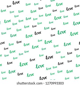 Light Blue, Yellow vector seamless backdrop with phrase LOVE YOU. Colorful illustration with quote LOVE YOU in celebration style. Texture for window blinds, curtains.