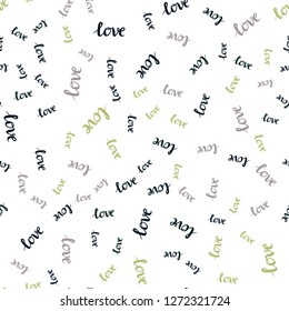 Light Blue, Yellow vector seamless cover with quote LOVE YOU. Phrase LOVE YOU with colorful gradient in abstract style. Pattern for design of fabric, wallpapers.