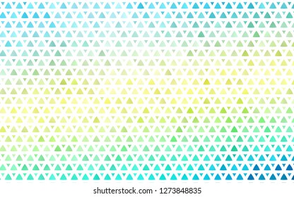 Light Blue, Yellow vector seamless backdrop with lines, triangles. Triangles on abstract background with colorful gradient. Trendy design for wallpaper, fabric makers.