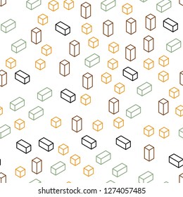 Light Blue, Yellow vector seamless, isometric pattern in square style. Abstract gradient illustration with rectangles. Design for textile, fabric, wallpapers.