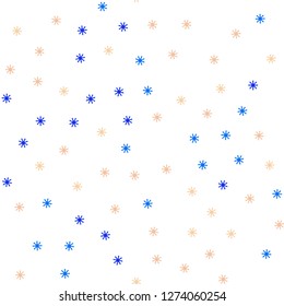 Light Blue, Yellow vector seamless layout with bright snowflakes. Glitter abstract illustration with crystals of ice. Design for wallpaper, fabric makers.
