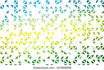 Light Blue, Yellow vector seamless backdrop with lines, triangles. Abstract gradient illustration with triangles. Pattern for design of window blinds, curtains.