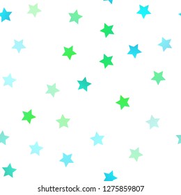 Light Blue, Yellow vector seamless layout with bright stars. Blurred decorative design in simple style with stars. Best design for your ad, poster, banner.