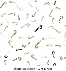 Light Blue, Yellow vector seamless template with sweet christmas sticks.