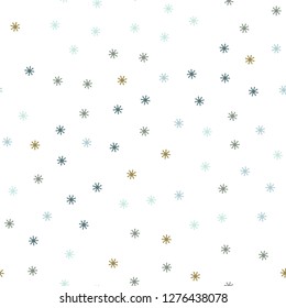 Light Blue, Yellow vector seamless layout with bright snowflakes. Colorful snowflakes with gradient on abstract background. Design for wallpaper, fabric makers.
