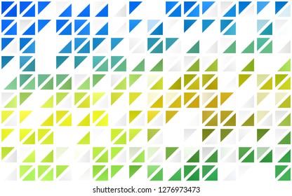 Light Blue, Yellow vector seamless layout with lines, triangles. Glitter abstract illustration with triangular shapes. Pattern for design of window blinds, curtains.