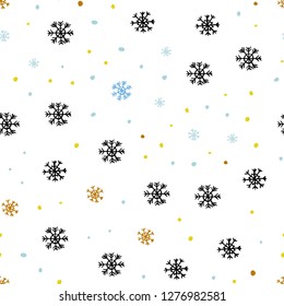 Light Blue, Yellow vector seamless background with xmas snowflakes. Shining colorful illustration with snow in christmas style. Pattern for trendy fabric, wallpapers.