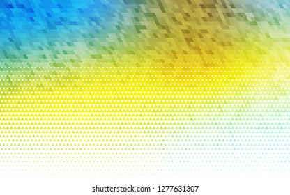 Light Blue, Yellow vector seamless cover in polygonal style. Beautiful illustration with triangles in nature style. Trendy design for wallpaper, fabric makers.